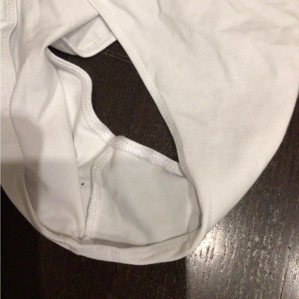 LA APPARELMCotton High-Cut Scoop Back One-Piece Bodysuit read*** White - Picture 5 of 7